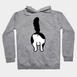 cat butt black and white wth fluffy tail Hoodie